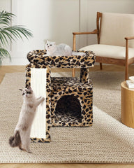 SIYIPURR arbre chat imprimé zèbre plaque griffure angulee pour stimuler les griffes