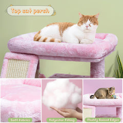 SIYIPURR arbre chat rose – balle suspendue pour jeu et stimulation.