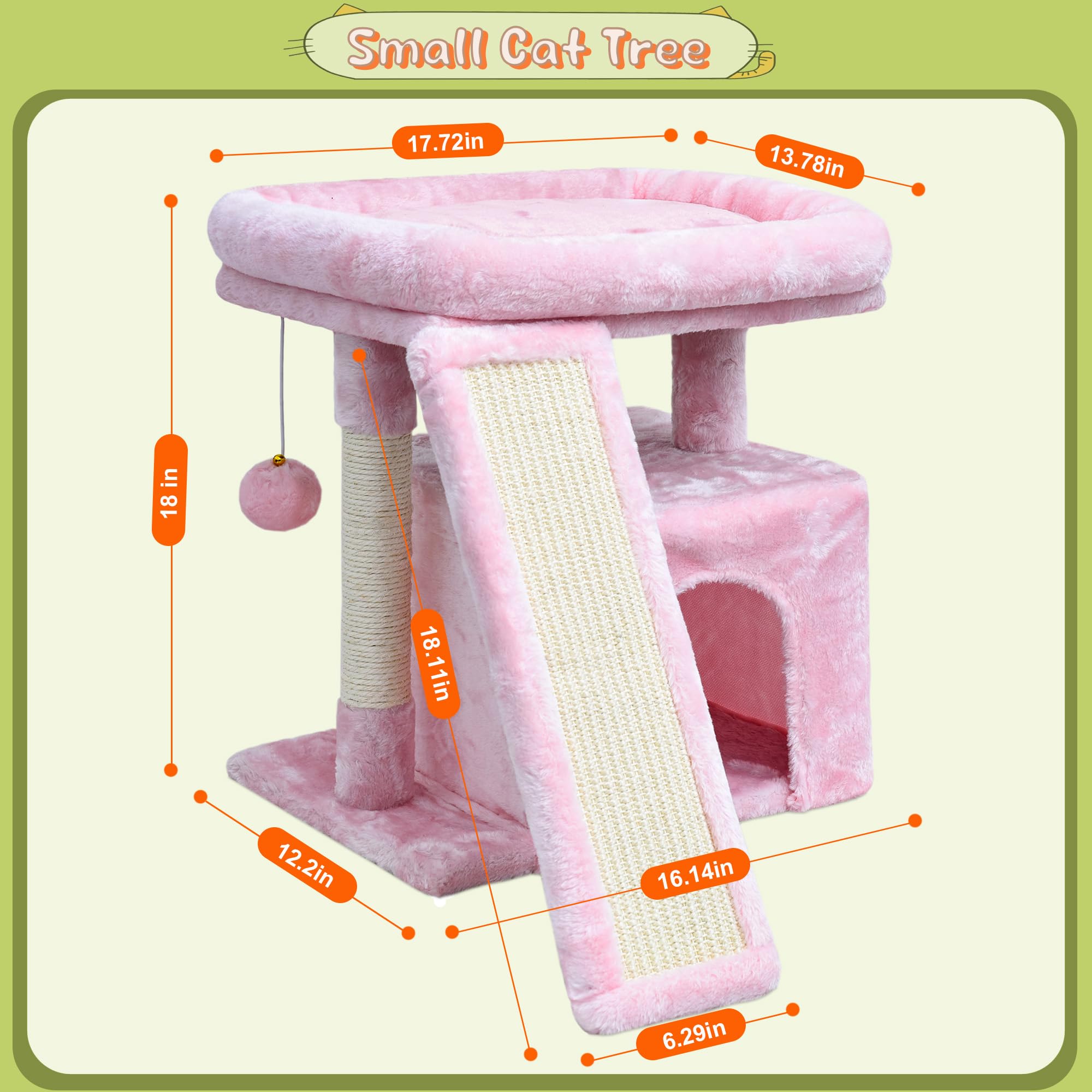 SIYIPURR arbre chat rose – base stable évitant le basculement.