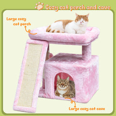 SIYIPURR arbre chat rose – condo spacieux pour chatons et adultes.