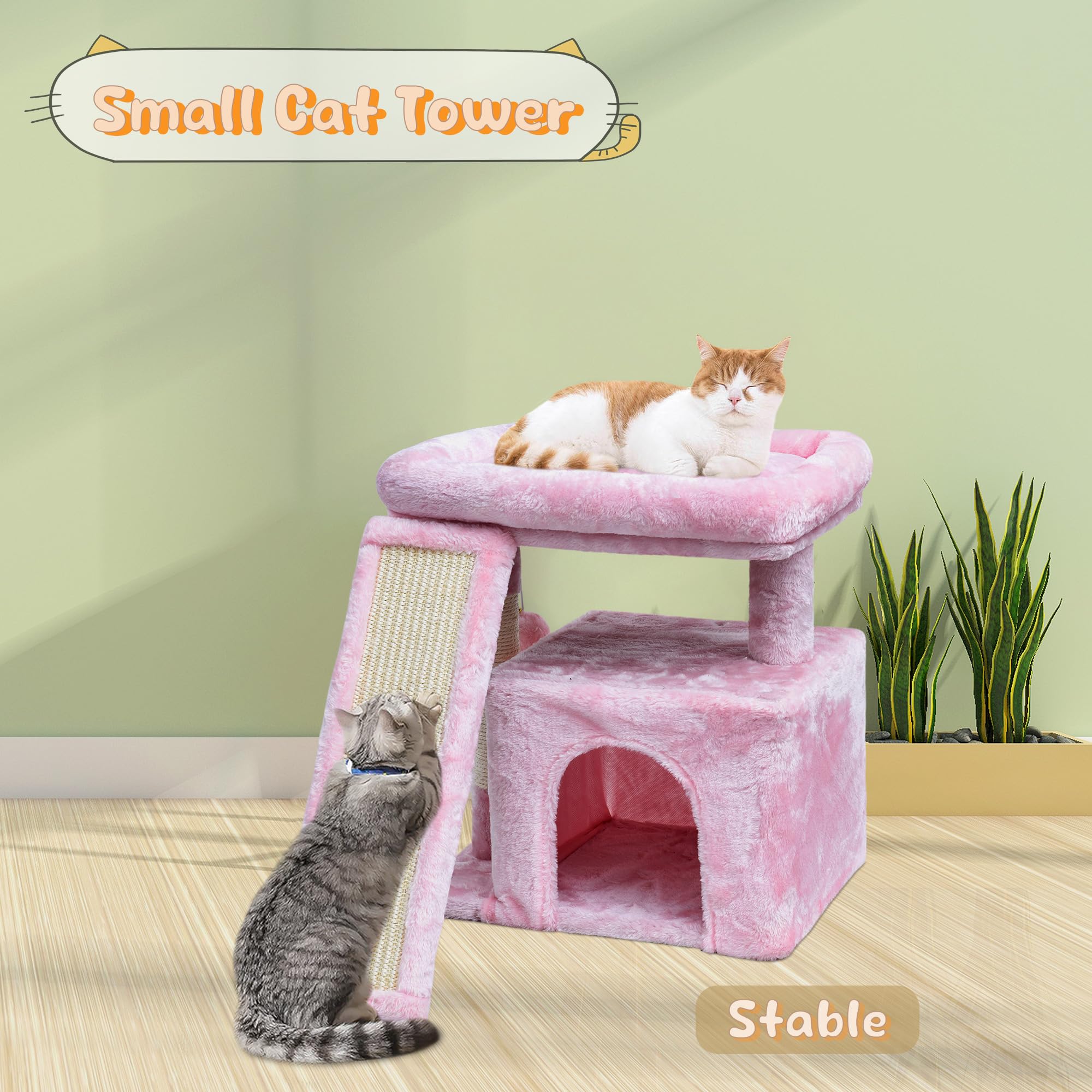 SIYIPURR arbre chat rose – poteau sisal durable pour griffage naturel.