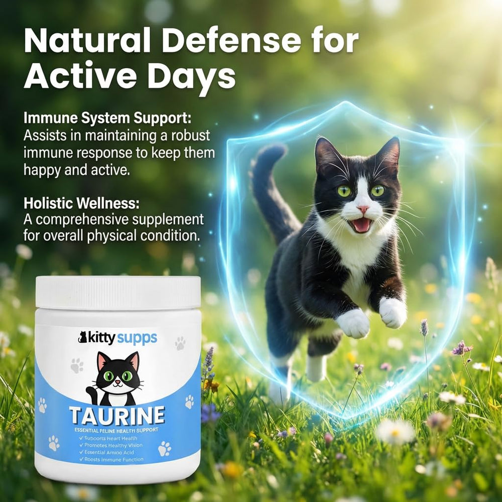 Formule sans arômes ni additifs, taurine pure et concentrée pour chats.