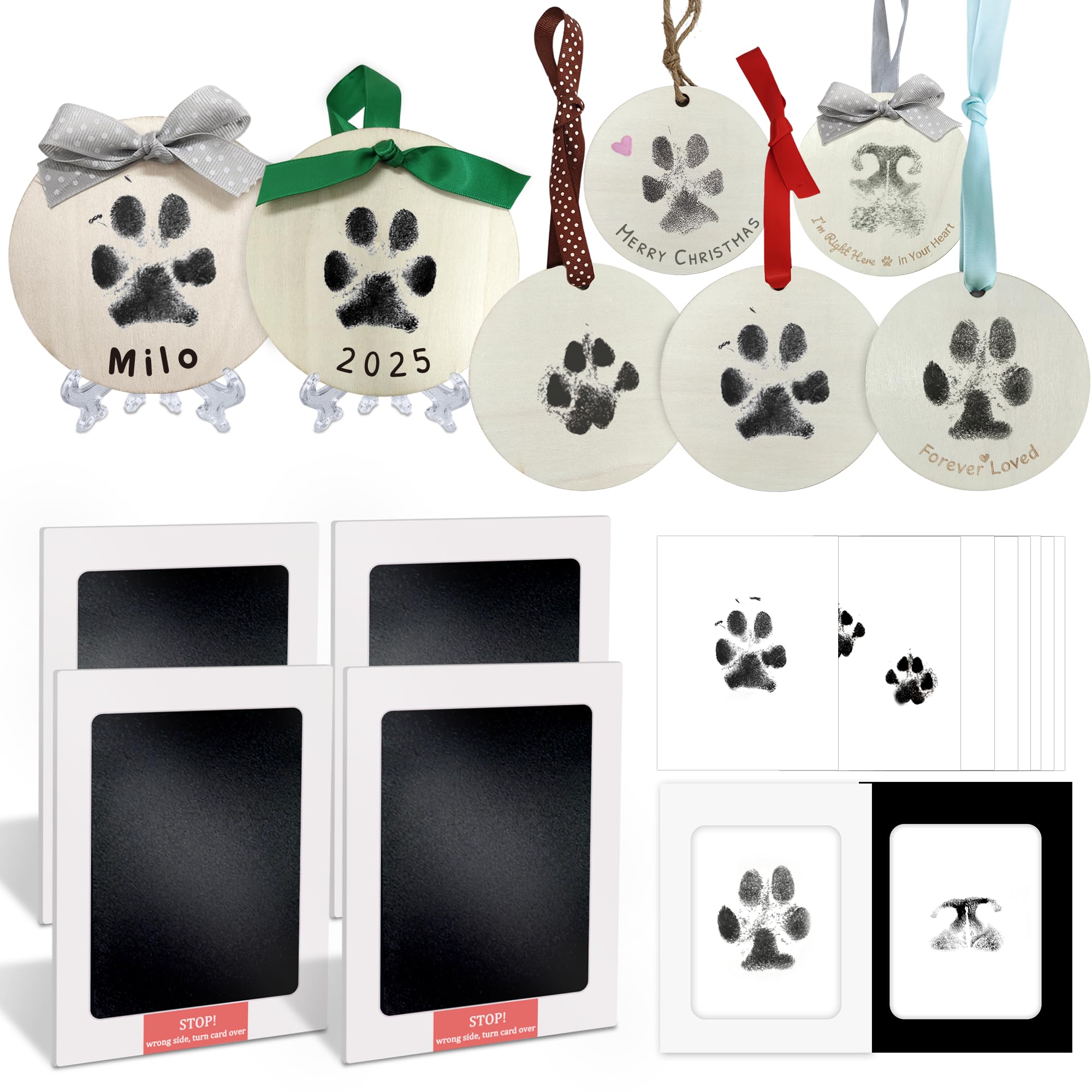 Skittypurr empreinte-patte-bois-ornement: souvenir durable à accrocher.