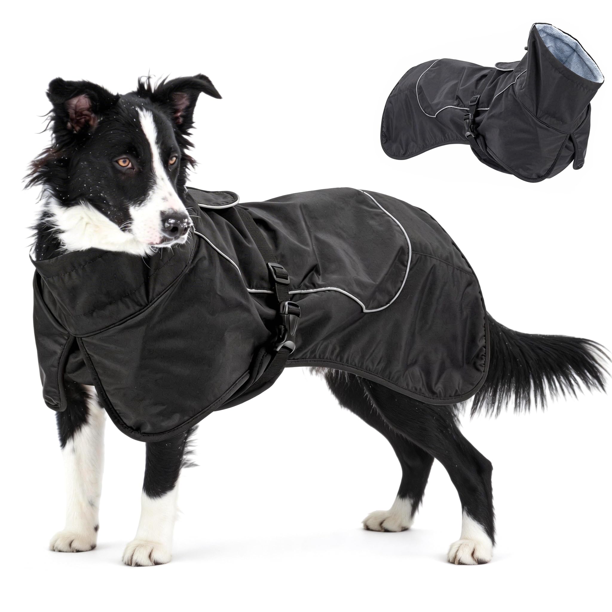 Manteau impermeable skmeditec pour chien, protection du dos contre pluie et boue.
