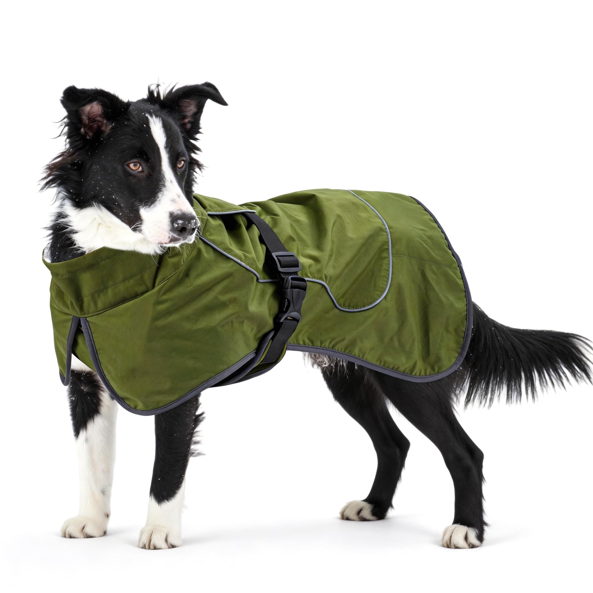 Manteau skmeditec imperméable vert XXL en vue d’ensemble pour temps pluvieux.