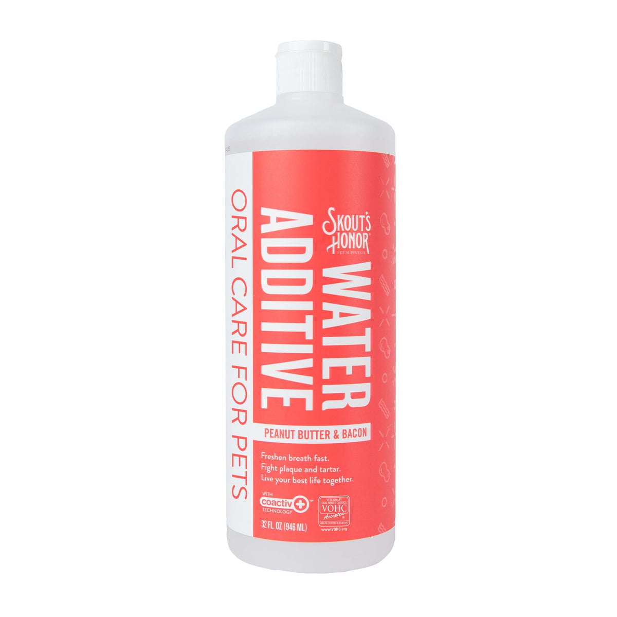 SKOUT'S HONOR additif eau flacon 32oz favorisant une haleine plus fraîche.