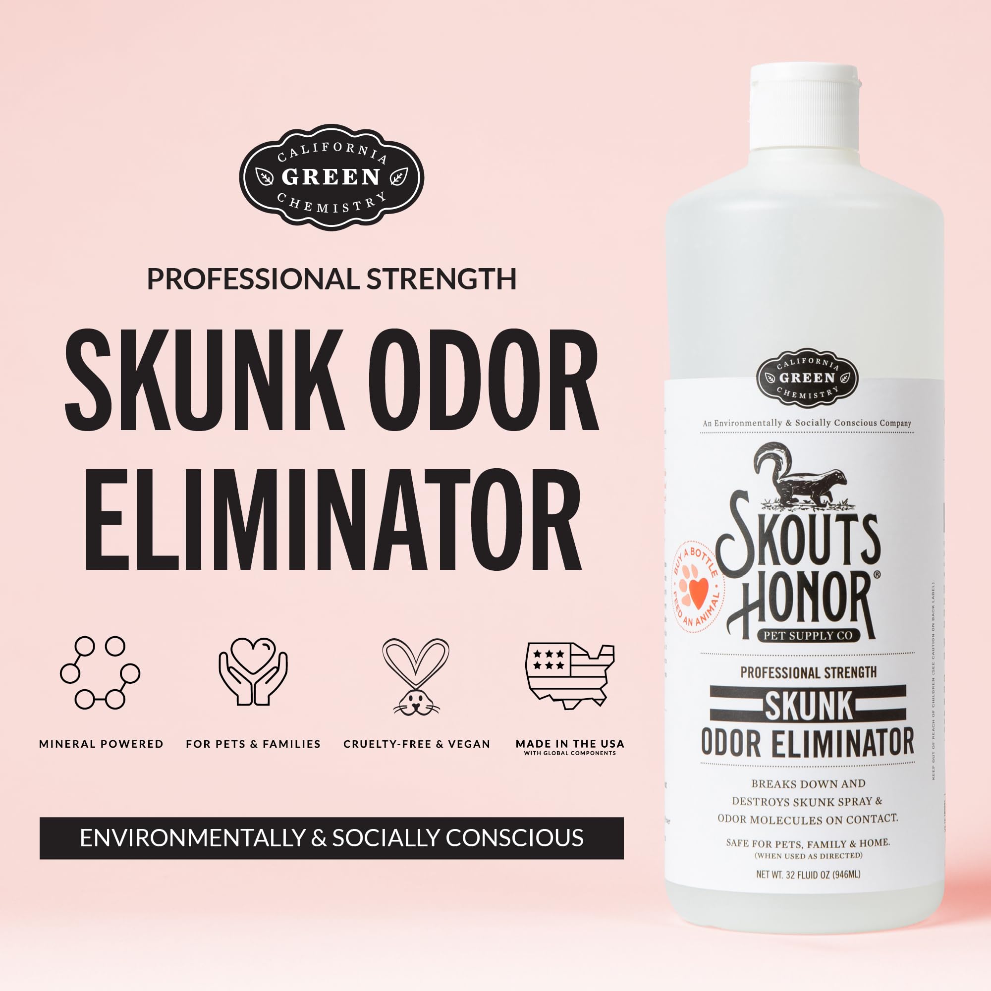 Skout's Honor élimine les odeurs sur surfaces intérieures.