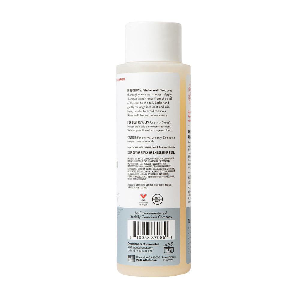 SKOUT'S HONOR shampooing probiotiques pour animaux – mousse généreuse, pelage brillant après lavage.