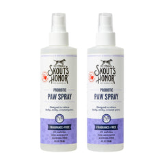 Spray probiotique SKOUT'S HONOR pour patte de chien, apaise les irritations et favorise une peau saine.