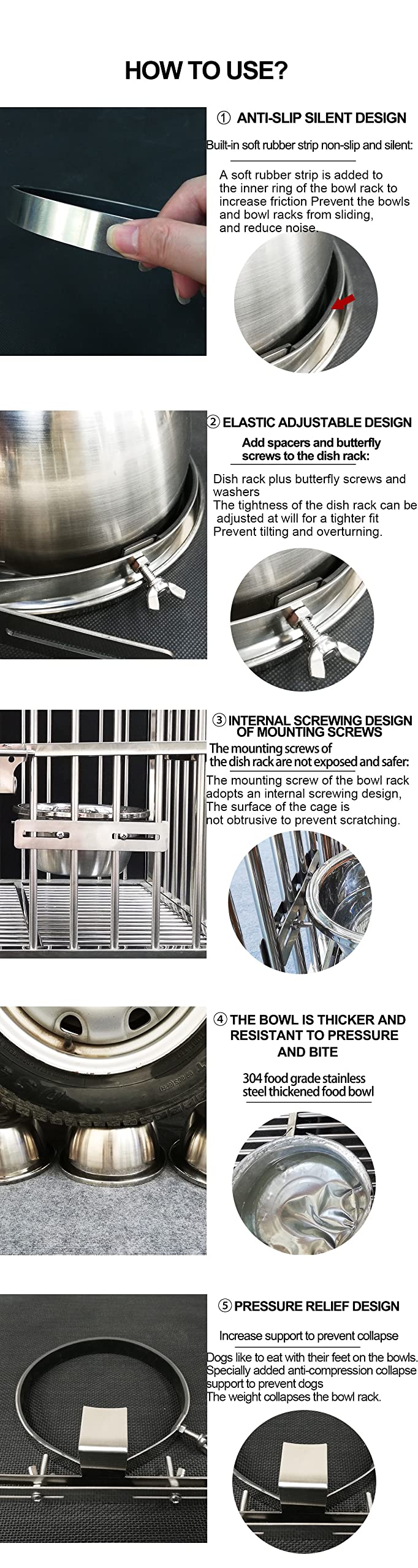 Capacité généreuse 2750 ml pour chiens de grande taille.