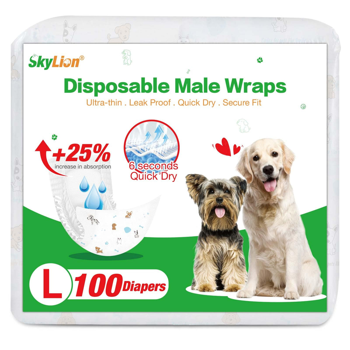 SkyLion couches pour chiens mâles absorbantes la nuit protègent tapis et sols.