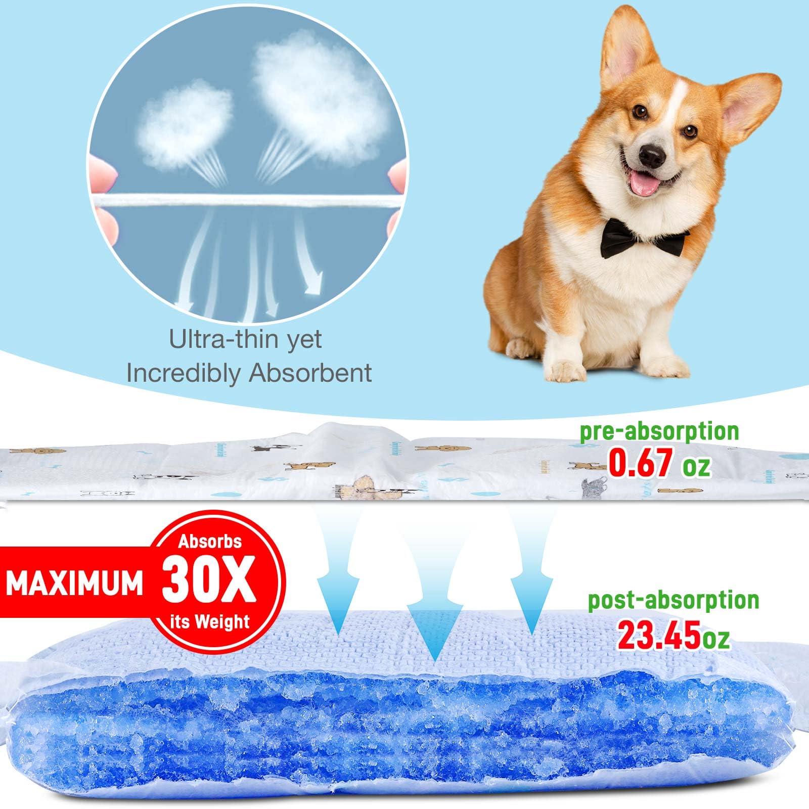 Couches SkyLion mâles à absorption rapide gardent le chien au sec.