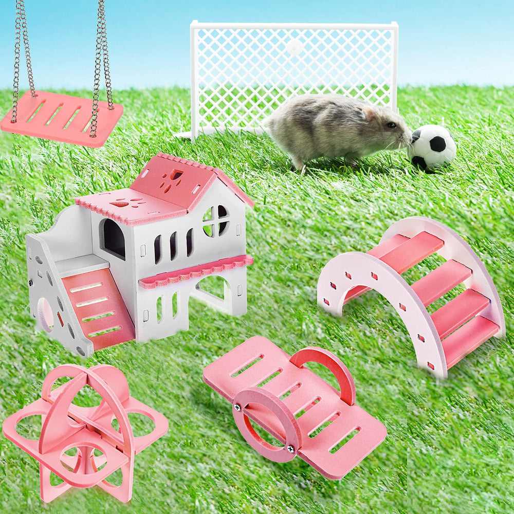 Skylety ensemble-jouets-hamster-bois-plastique: jouets durables et sans danger.