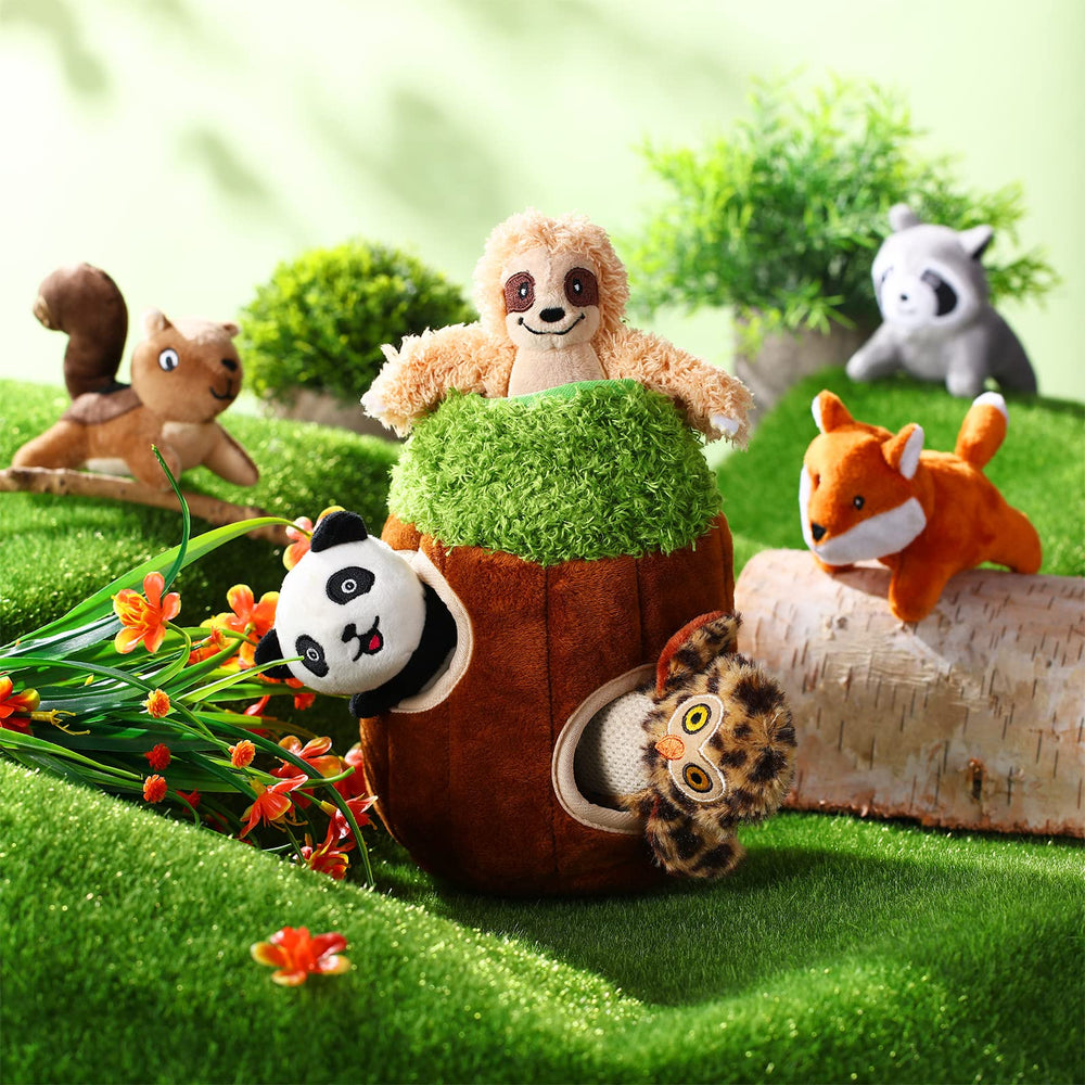 Skylety peluche animale bois-5, ami pelucheux pour déplacements à domicile.