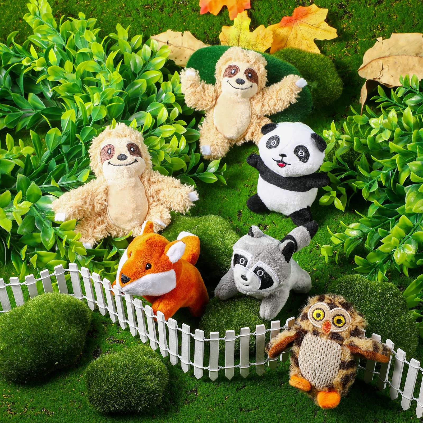 Skylety peluche animale bois-6, ensemble d'animaux forestiers pour jeu imaginatif.