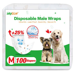 SkyLion couches-chien-male-jetables-super-absorbantes: protection nocturne fiable contre les fuites