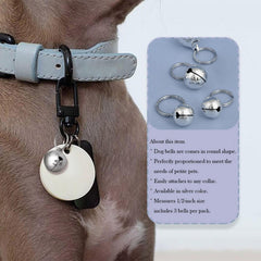 Collier cloche SKYPIA 12 mm argenté, durable et facile à attacher sur le collier.