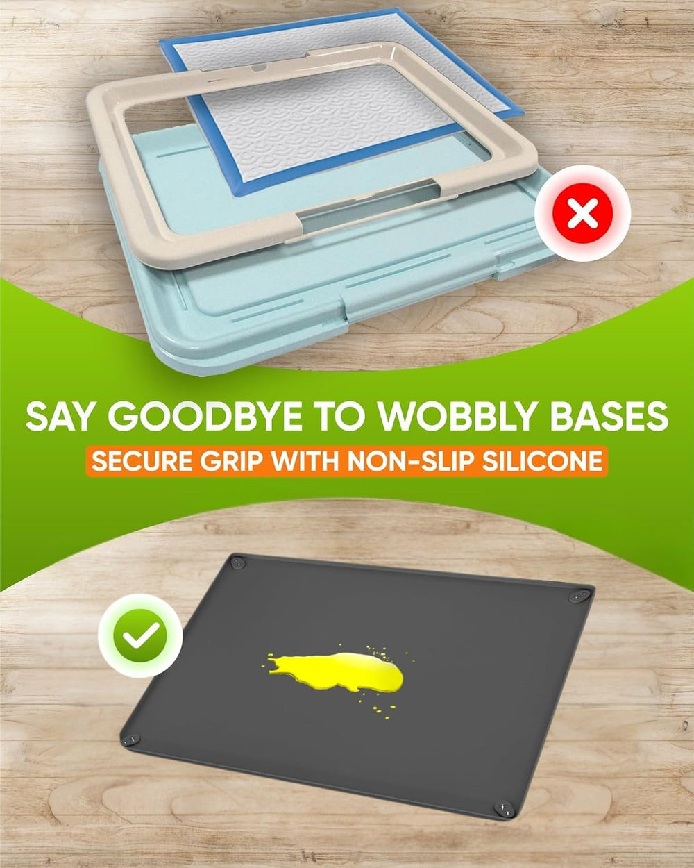Skywin TidyFriend bords-eleves-hauts limitent les debordements et facilitent le nettoyage.