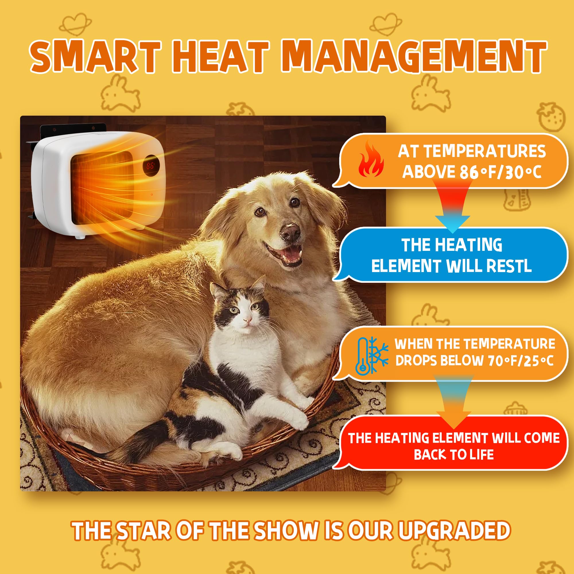 Chauffage PTC SLASHCOOL avec protection contre la surchauffe