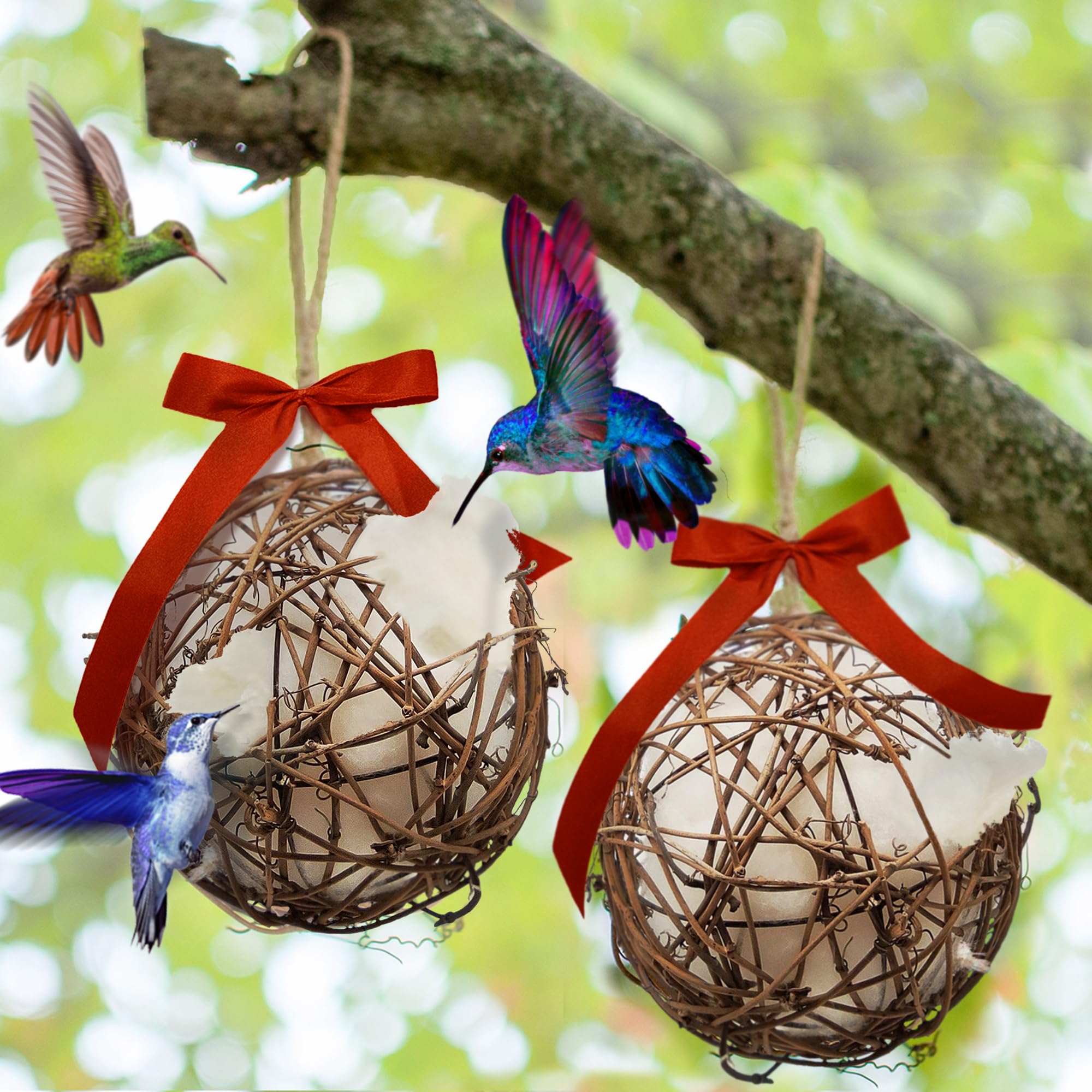 Balles Slivche nid d'hirondelle avec corde prt e0 accrocher, parfait pour le jardin.