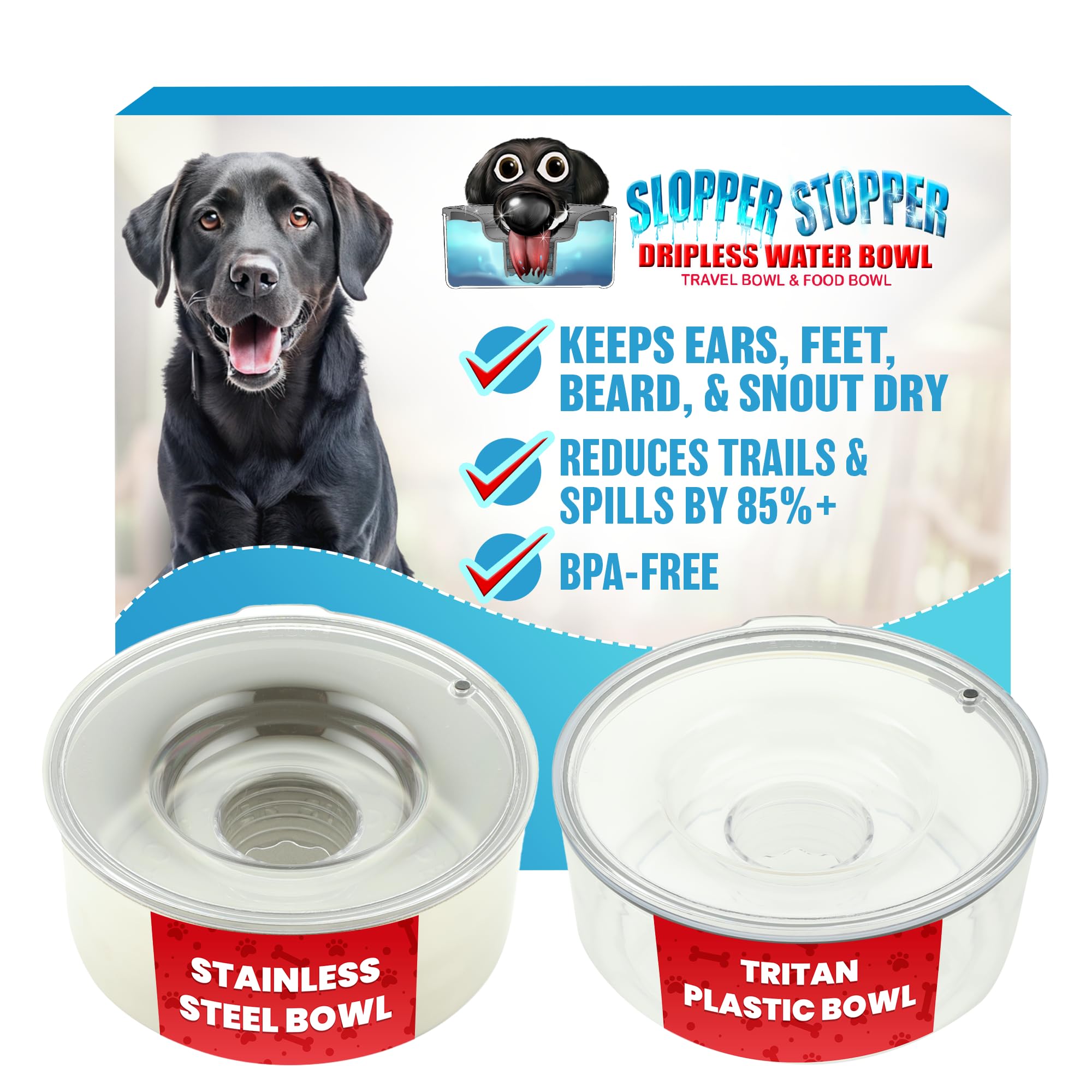 Bol Slopper Stopper rouge de 1 gal, réduit les éclaboussures lors de l'hydratation.