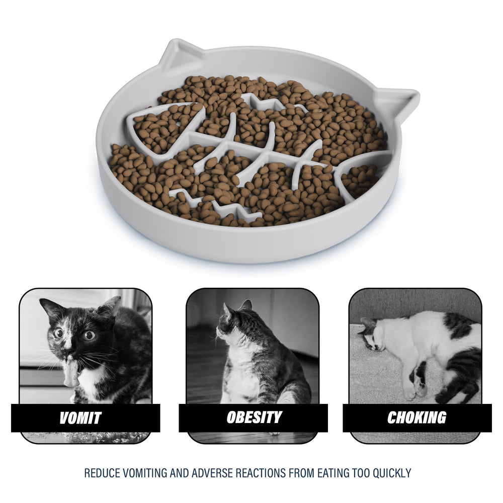 Slowpaw mangeoire-chat forme tete-chat, design ludique lors des repas.