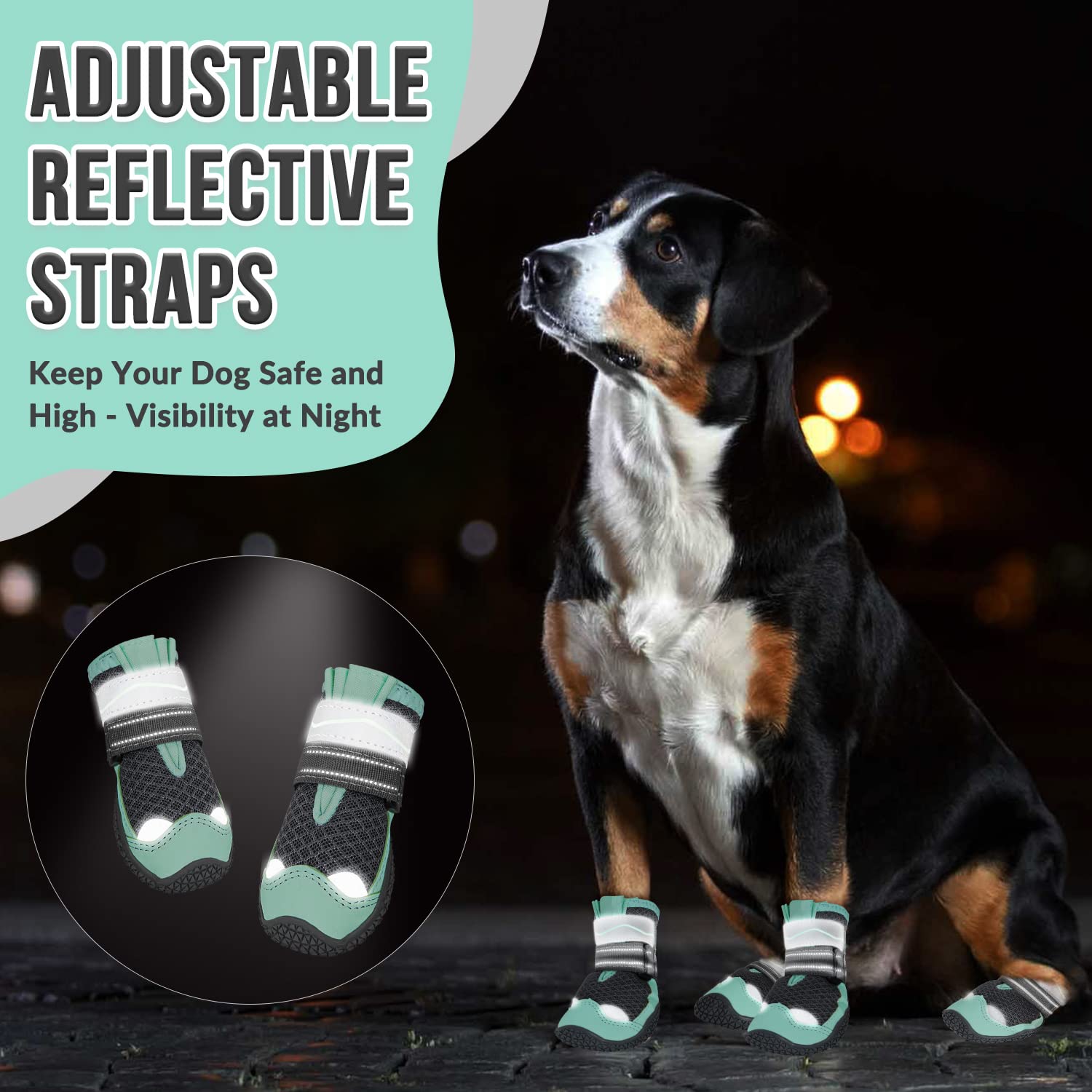 SlowTon bottes chien visibilite nocturne accrue grace bandes-reflechissantes.