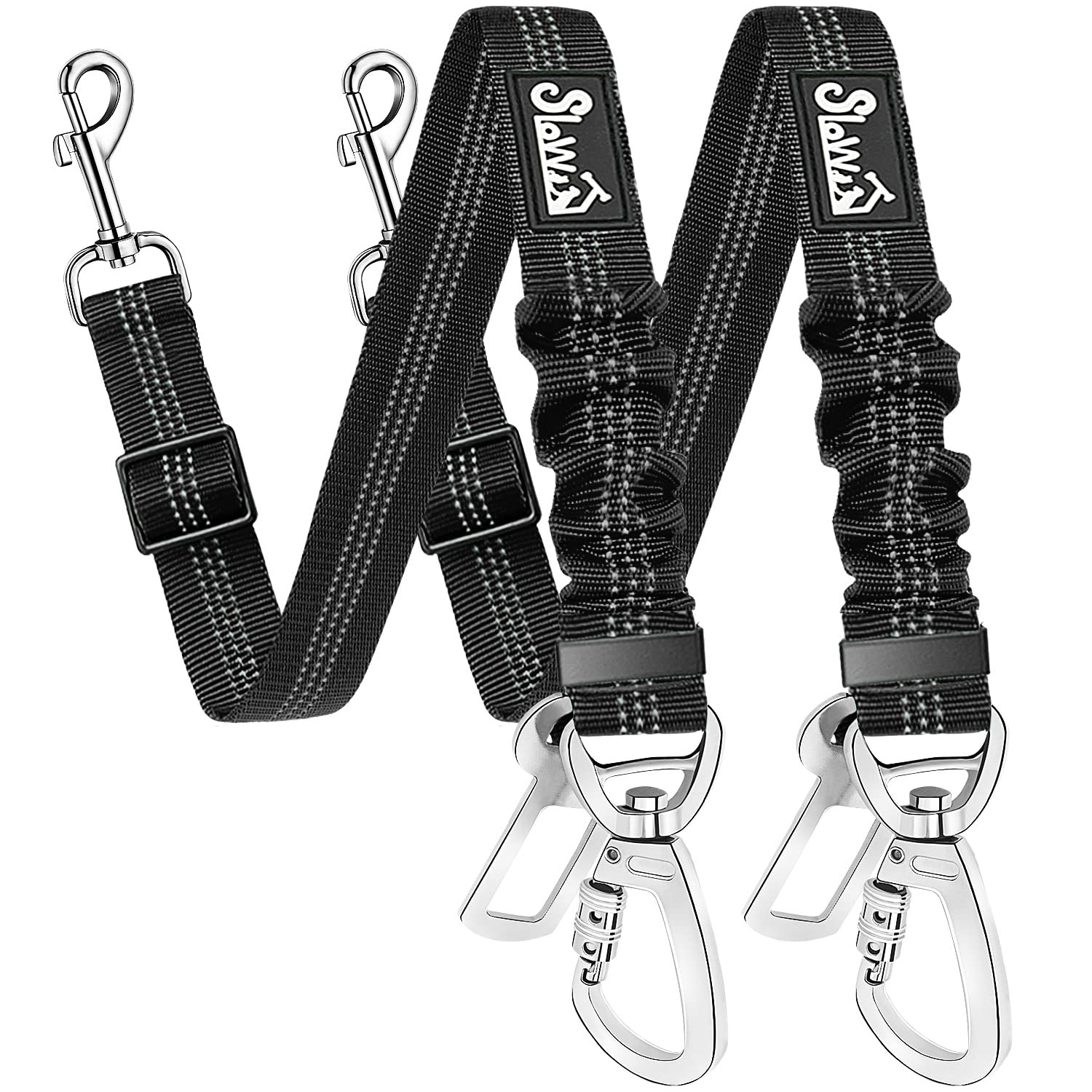 SlowTon ceinture chien 2 ensembles, sécurité renforcée lors des trajets en voiture.