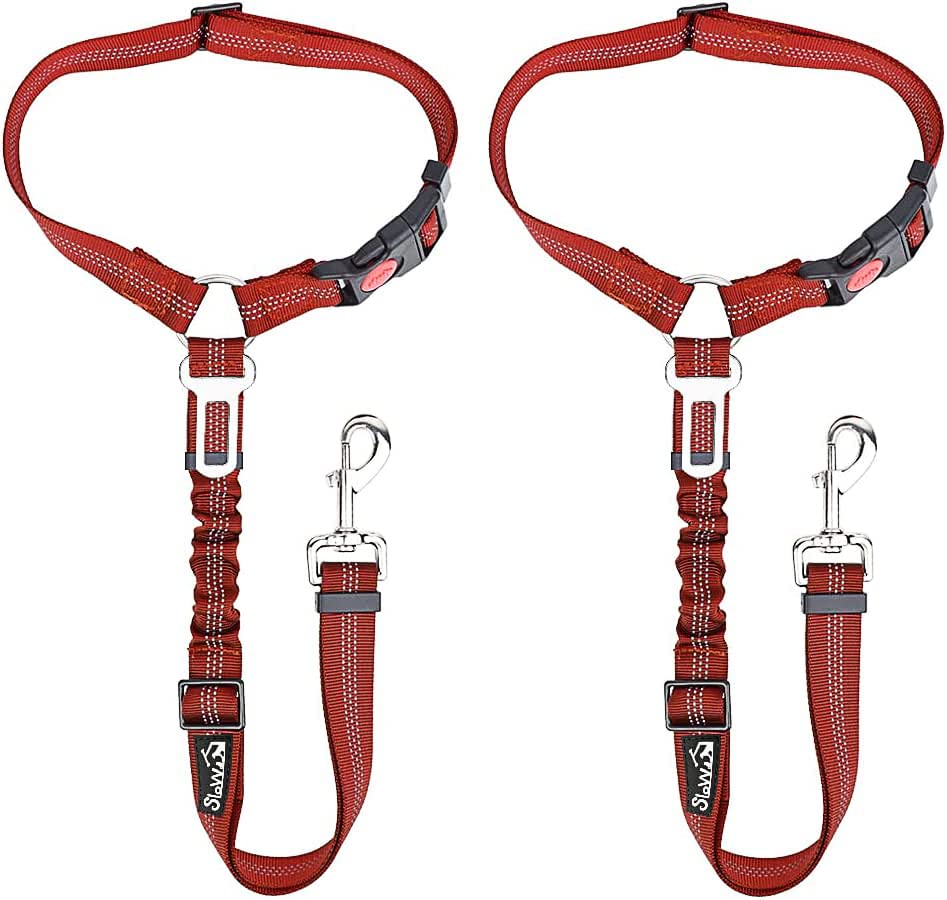 SlowTon ceinture de sécurité chien appui-tête pour trajets sûrs et stables