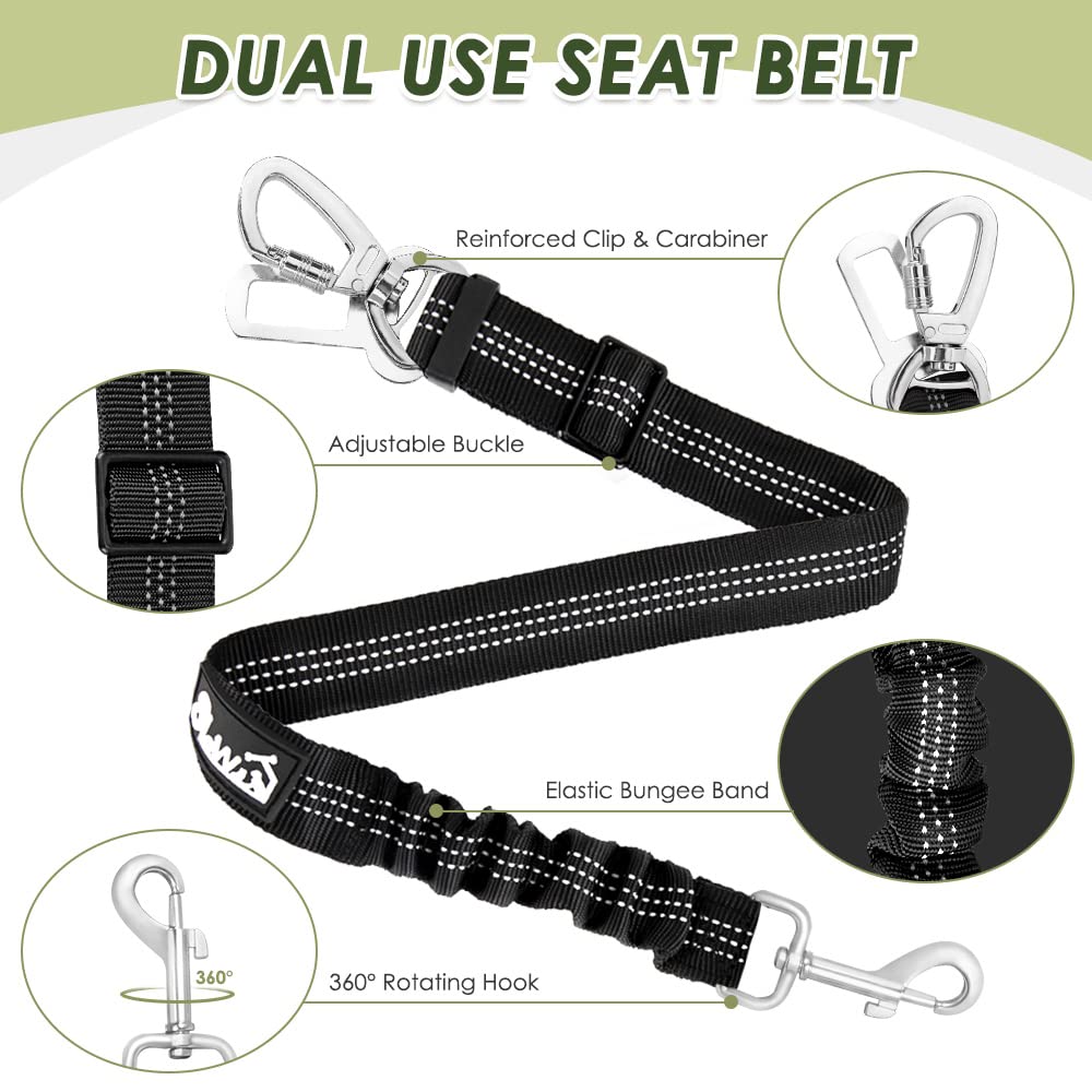 Ceinture de sécurité SlowTon avec élastique bungee pour chien.