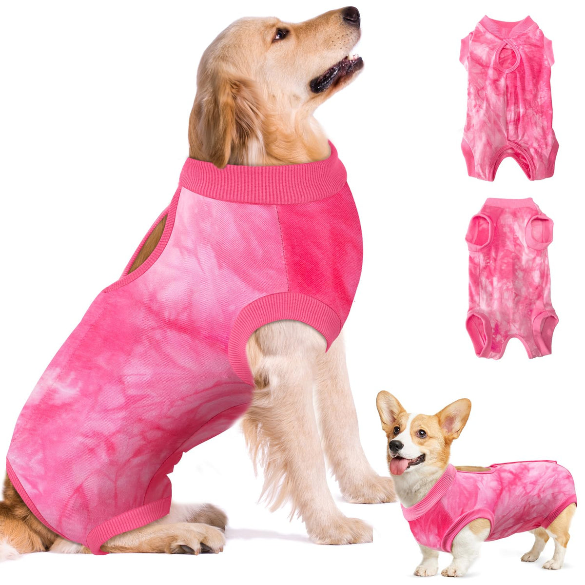 SlowTon veste rétablissement chien avec velcro dos, ajustement sûr et facile.