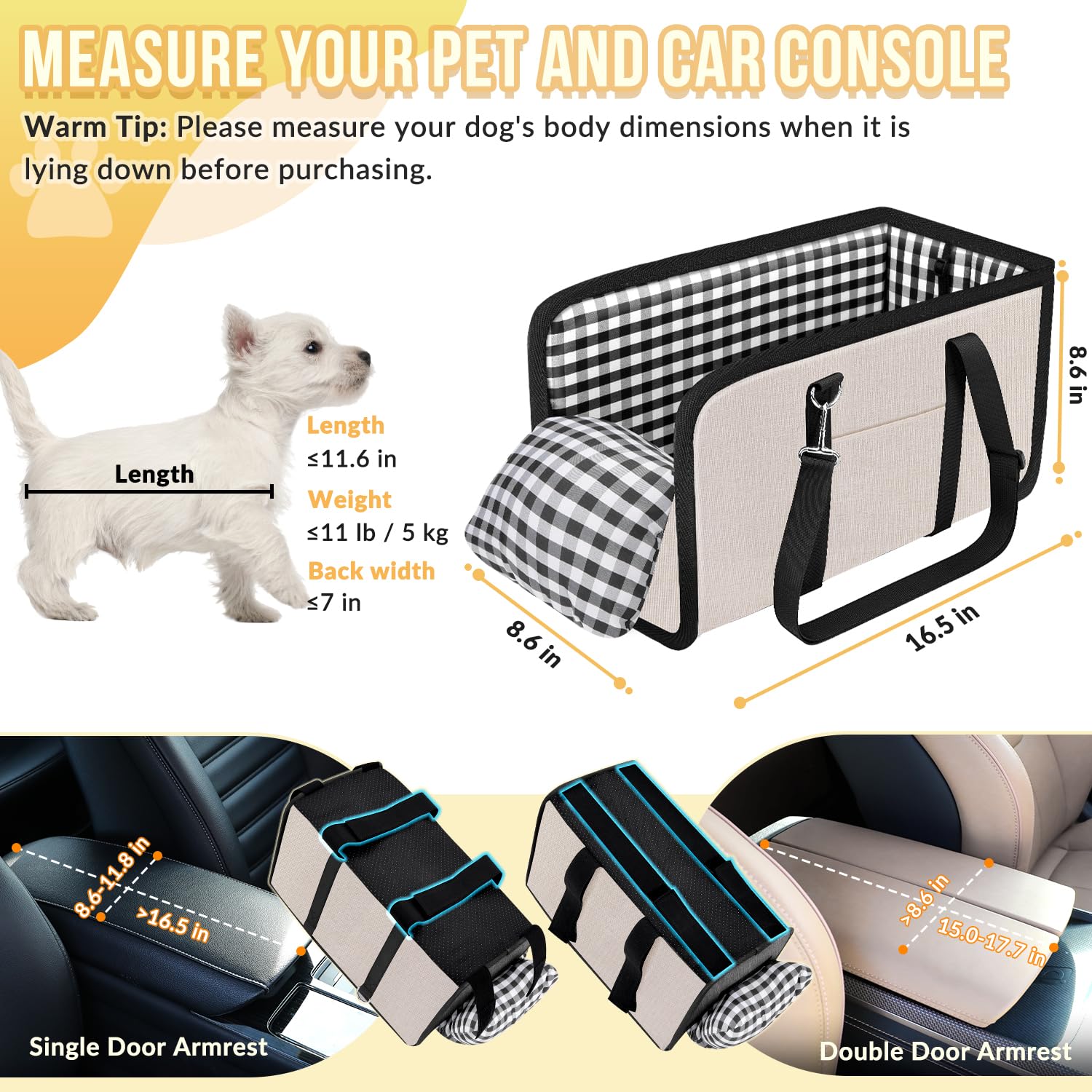 SlowTon Console Dog Seat avec support plastique robuste.