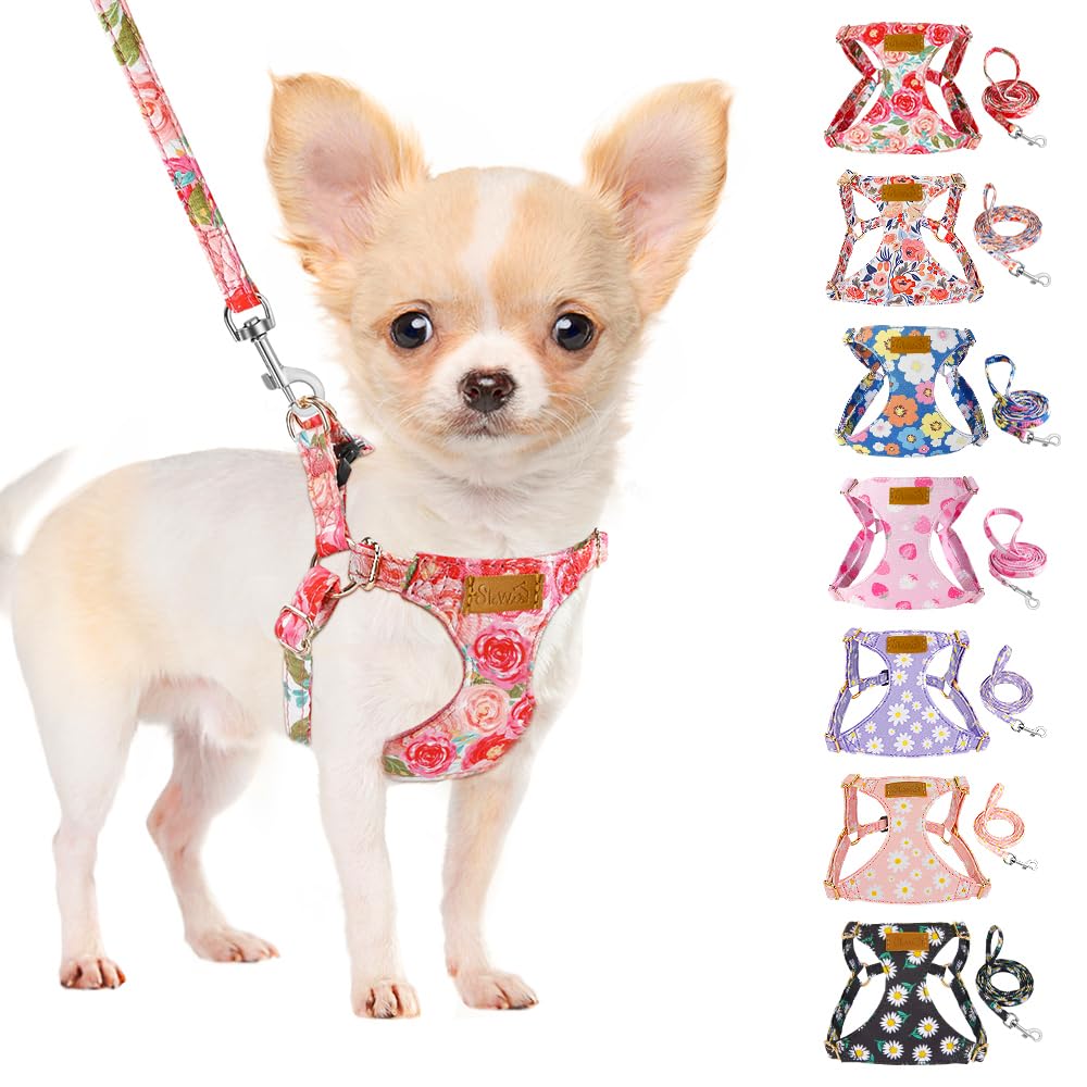 SlowTon harnais XXS rose pâle pour chien, léger et confortable lors des promenades