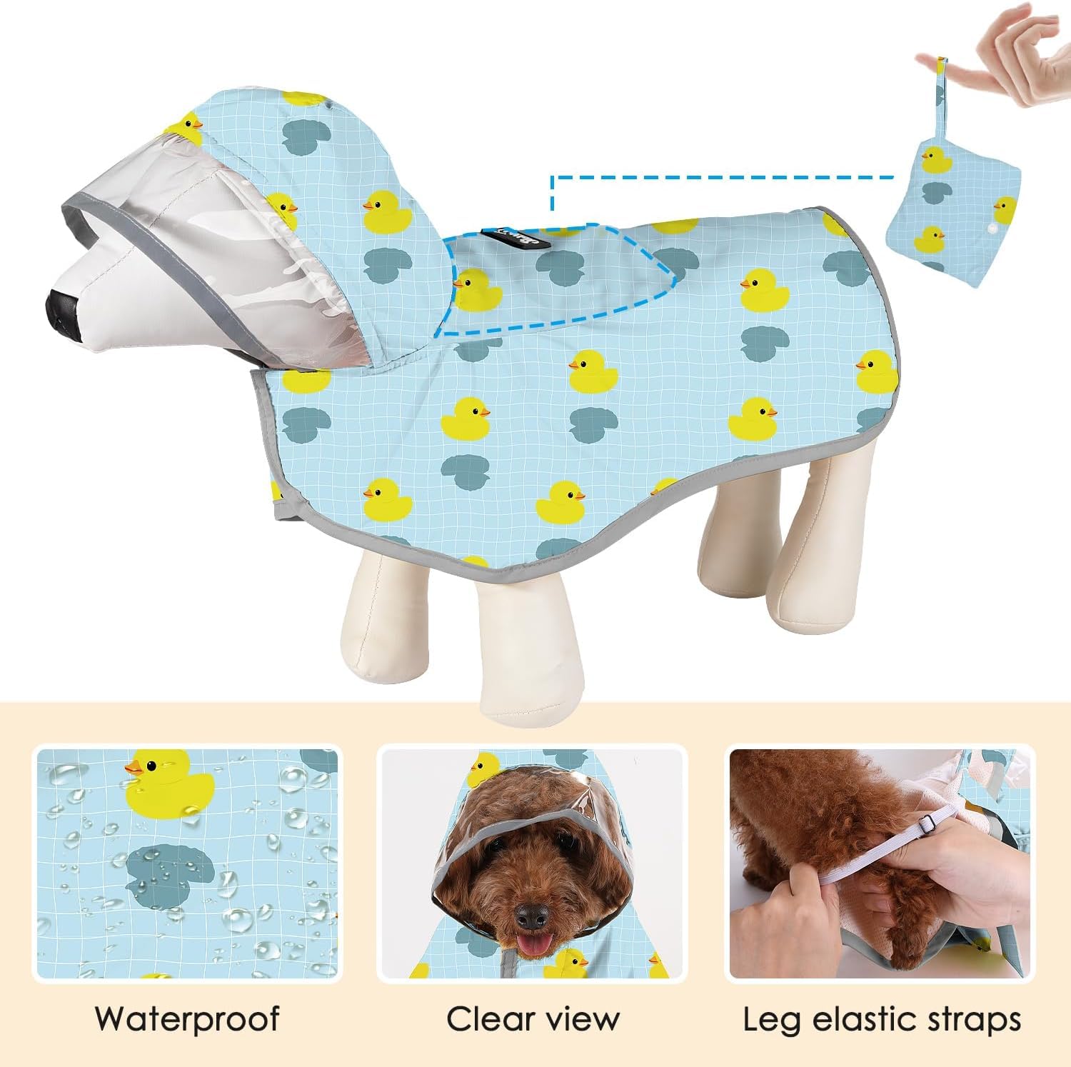 SlowTon manteau-pluie-chien-bord-reflechissant: meilleure visibilité nocturne.