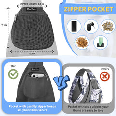 Poche frontale zippée SlowTon pour friandises et clés lors des sorties.