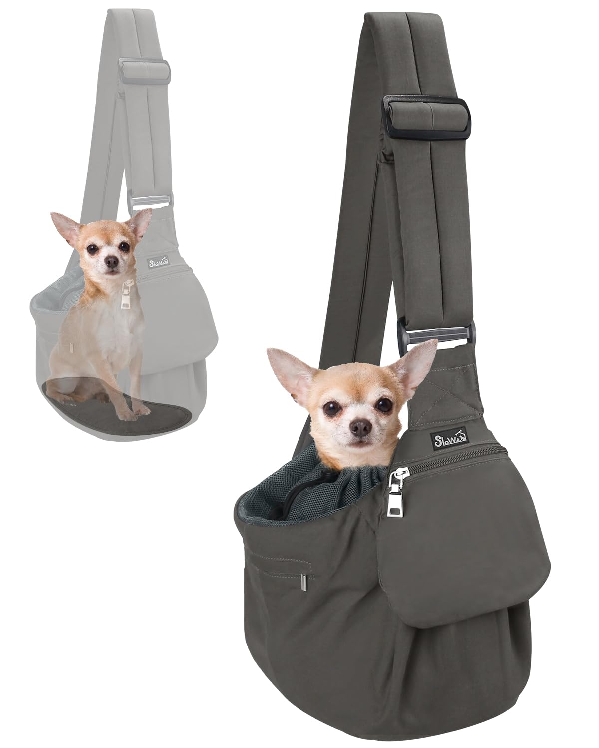 SlowTon sac-porteur chien avec base solide pour petits chiens, confort assuré.