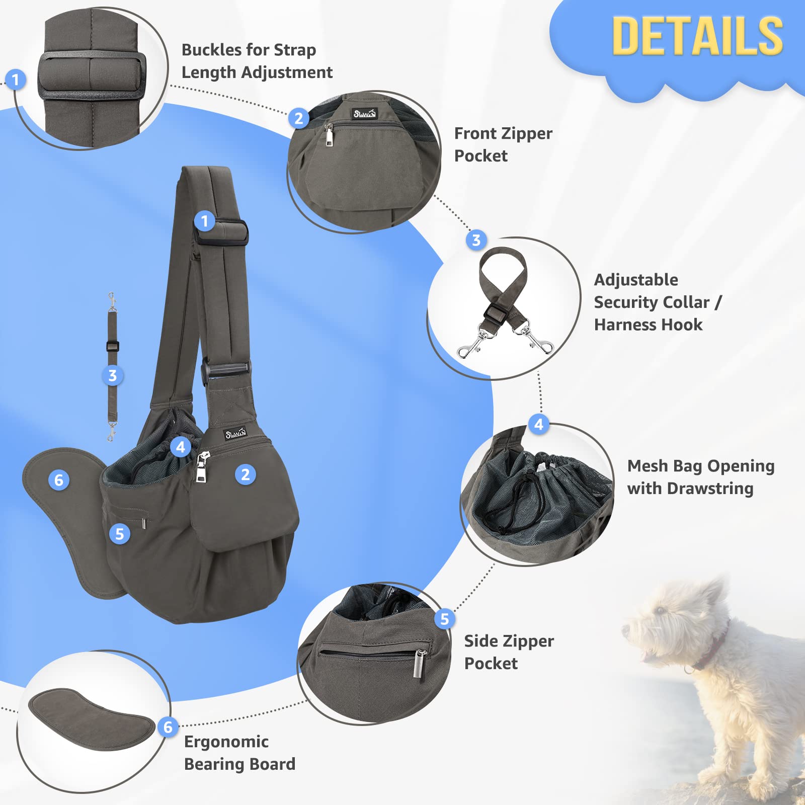 SlowTon sangle epaule rembourree et ajustable pour sorties confortables.