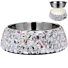 Bol SlowVibes en inox avec effet bling, idéal pour des repas propres et attrayants.
