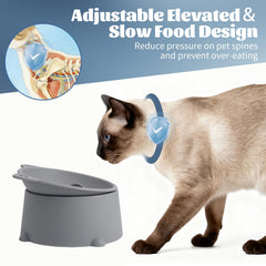 SLSON bol chat incliné à 10 degrés pour un accès facilité à la nourriture