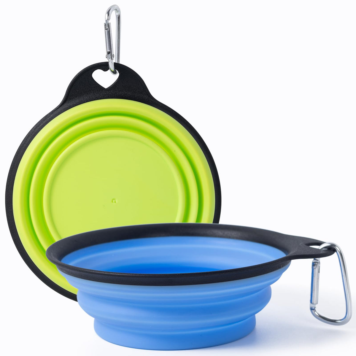 Bol SLSON pliable pour chien vert, facile à transporter lors des balades.