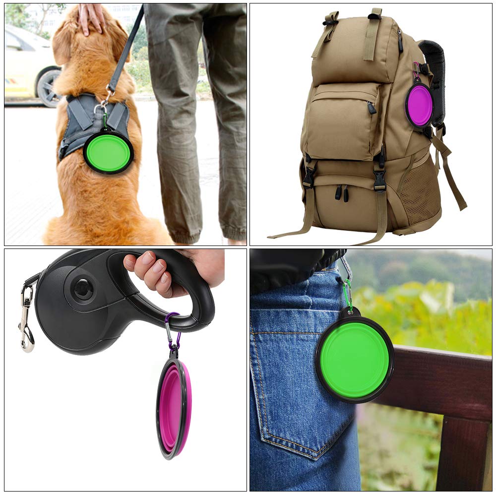 SLSON bol chat pliable vert violet facile à nettoyer.