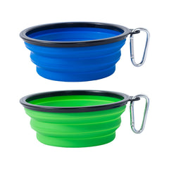 Bols SLSON pliables en duo bleu et vert prêts à l usage pour animaux et voyage
