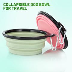 Bol SLSON pliable vert pour chien, idéal pour sorties en plein air