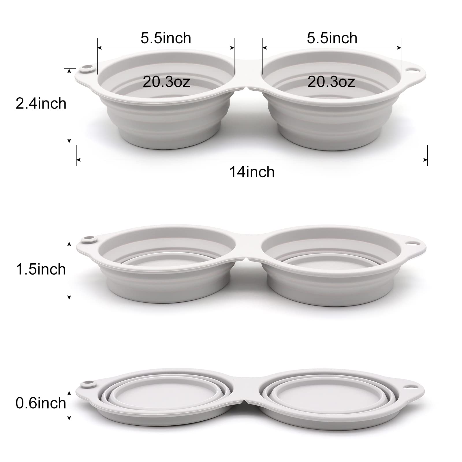 SLSON bol 600 ml, capacité idéale pour nourriture et eau.