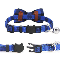 Collier SLSON plaid avec noeud papillon amovible, style charmant.