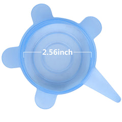 Couvercle silicone universel SLSON bleu adaptable à trois tailles, évite le gaspillage.