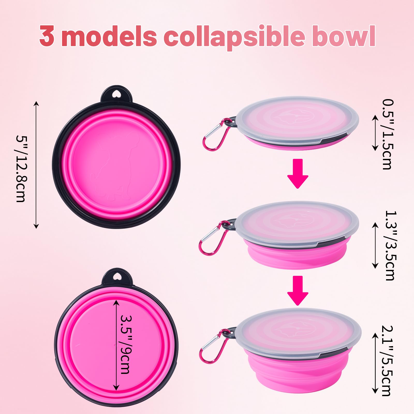 Petit bol pliable SLSON de 12 oz, idéal pour petites sorties.