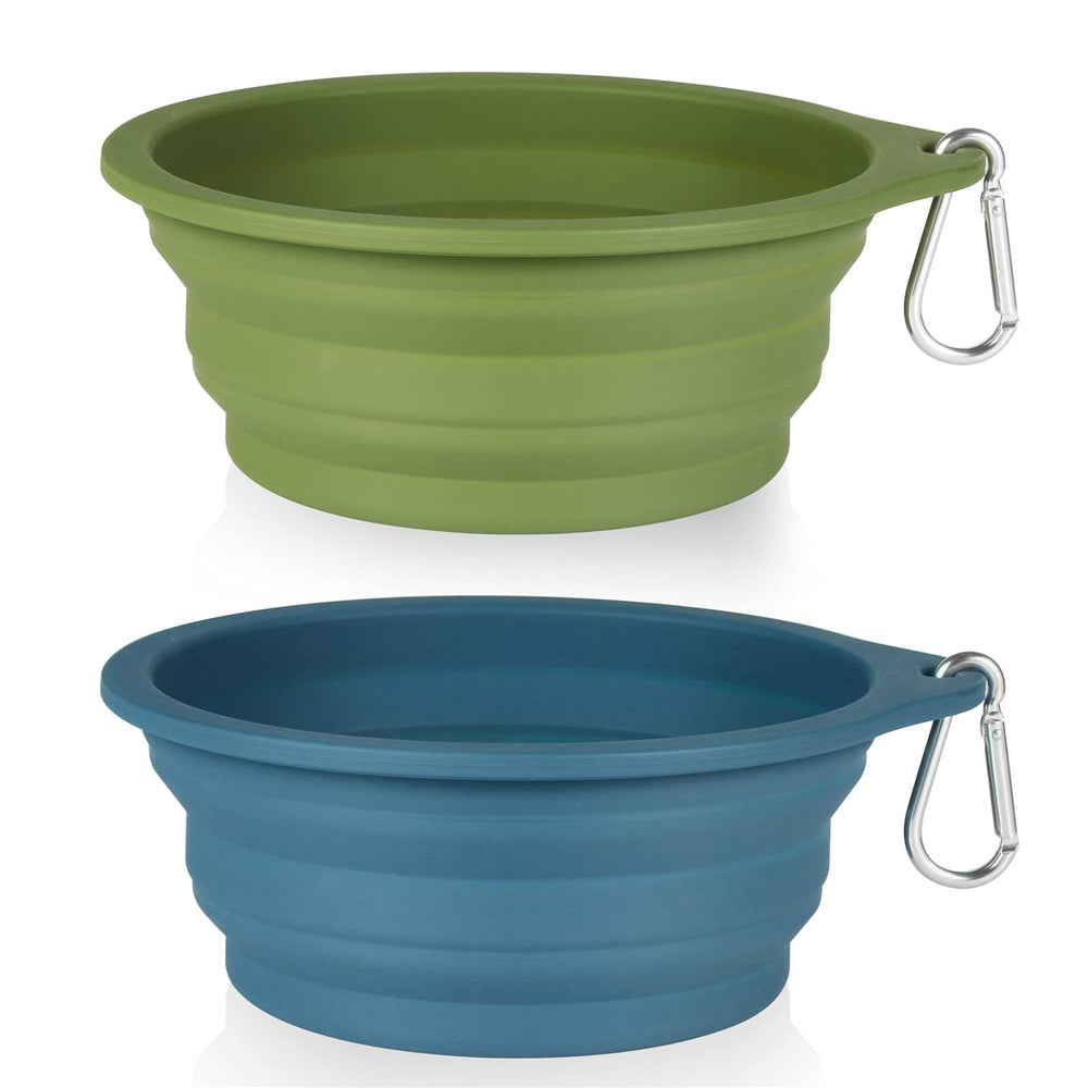 Gamelle pliable SLSON 600 ml bleu marine, pratique lors des promenades.