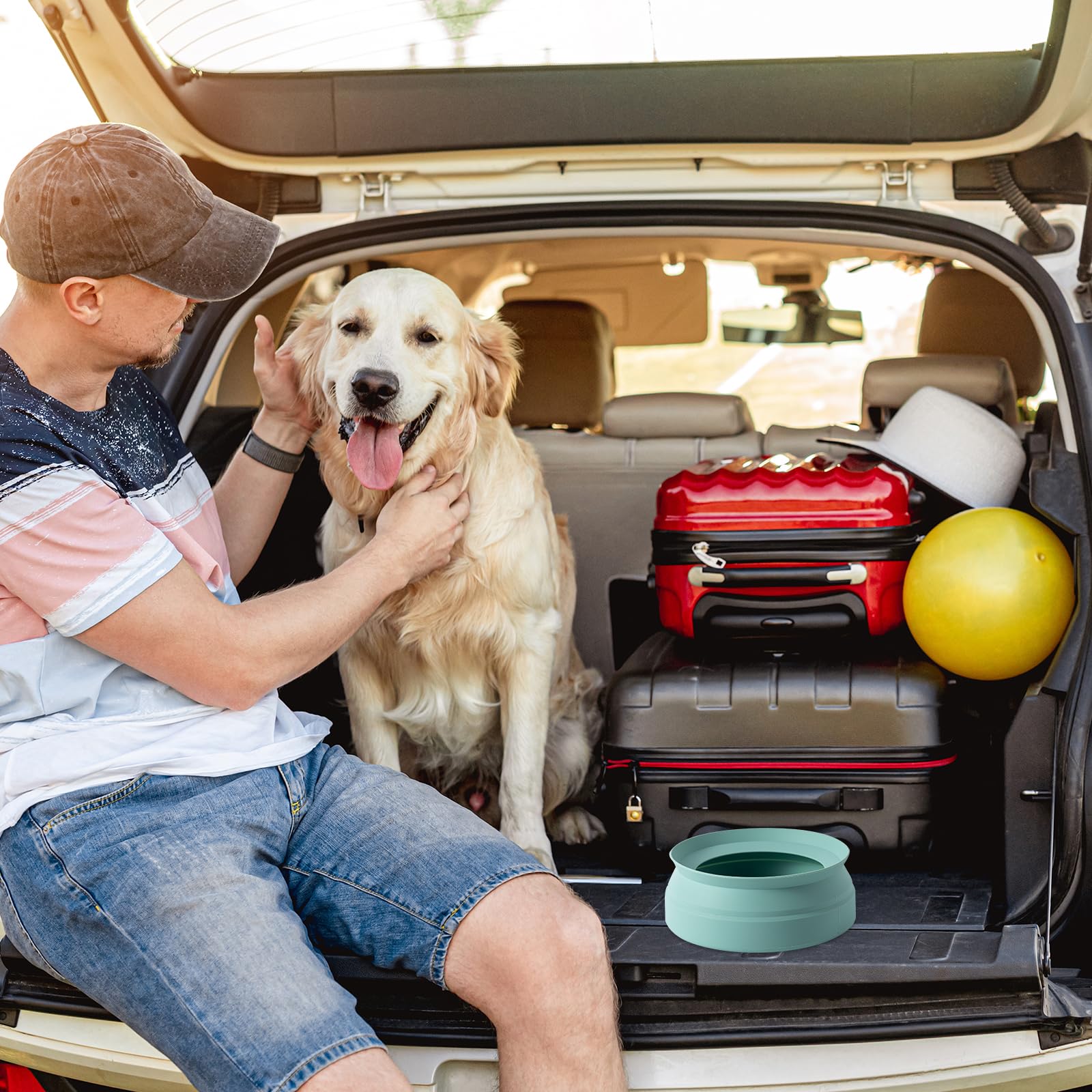 SLSON gamelle pliante-portable idéale pour trajets en voiture et voyage.