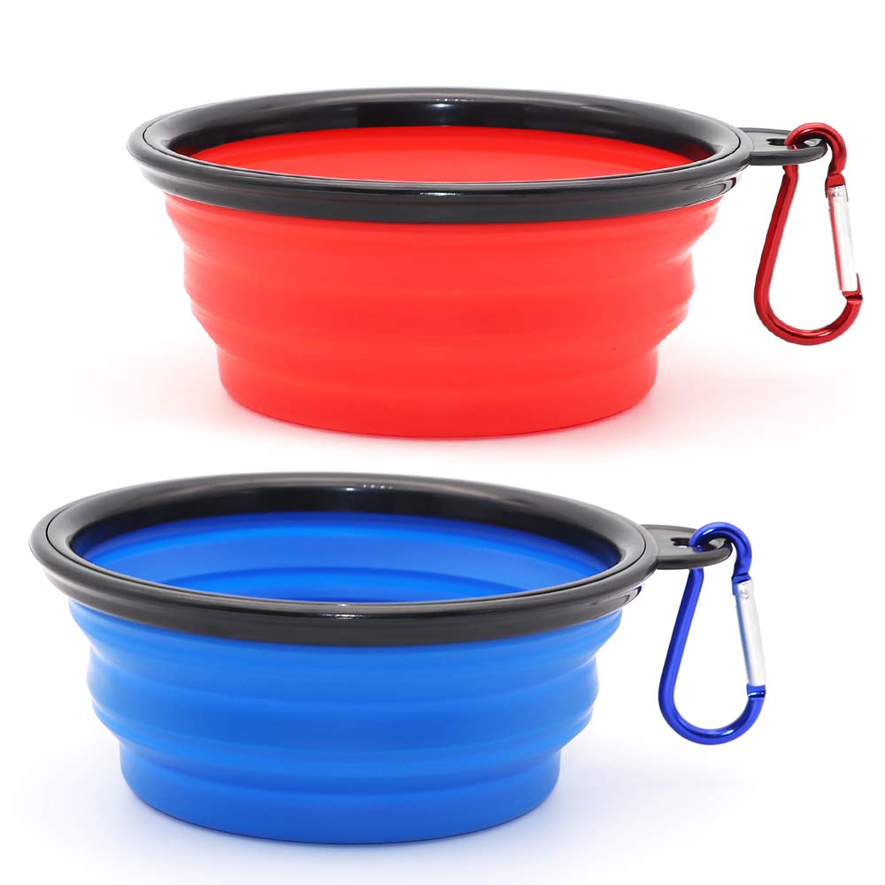 SLSON gamelles pliables bleu et rouge pour chiens et chats.